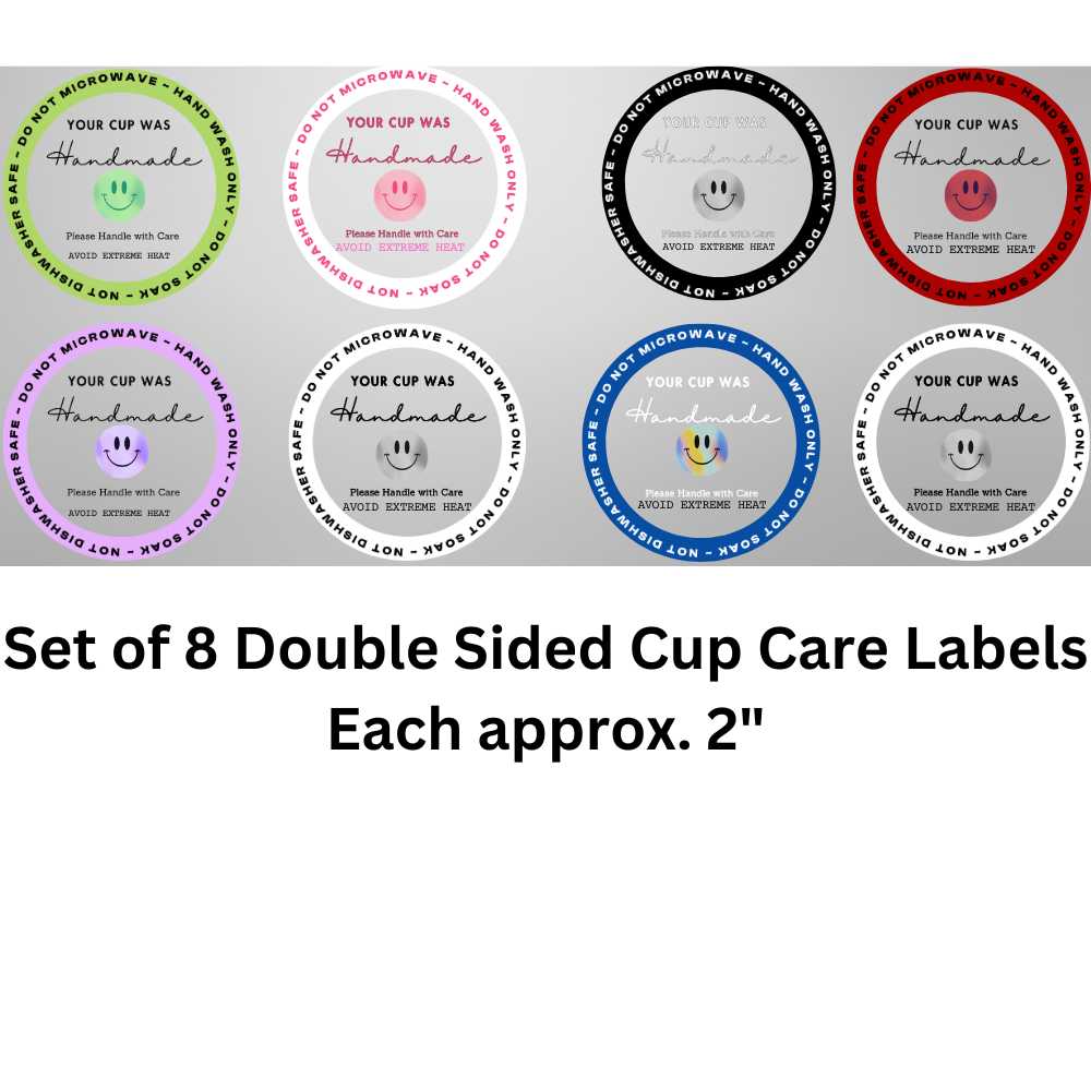 Uv Dtf Cup Care Labels Double Sided 8 on a sheet