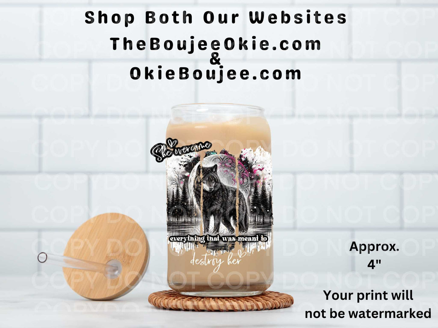 She Overcame Everything That Was Meant To Destroy Her UV DTF Decal Double Sided