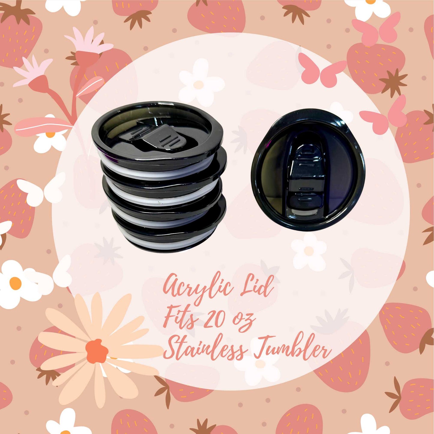 Smoke Grey Acrylic Lid for 20oz Stainless Tumblers