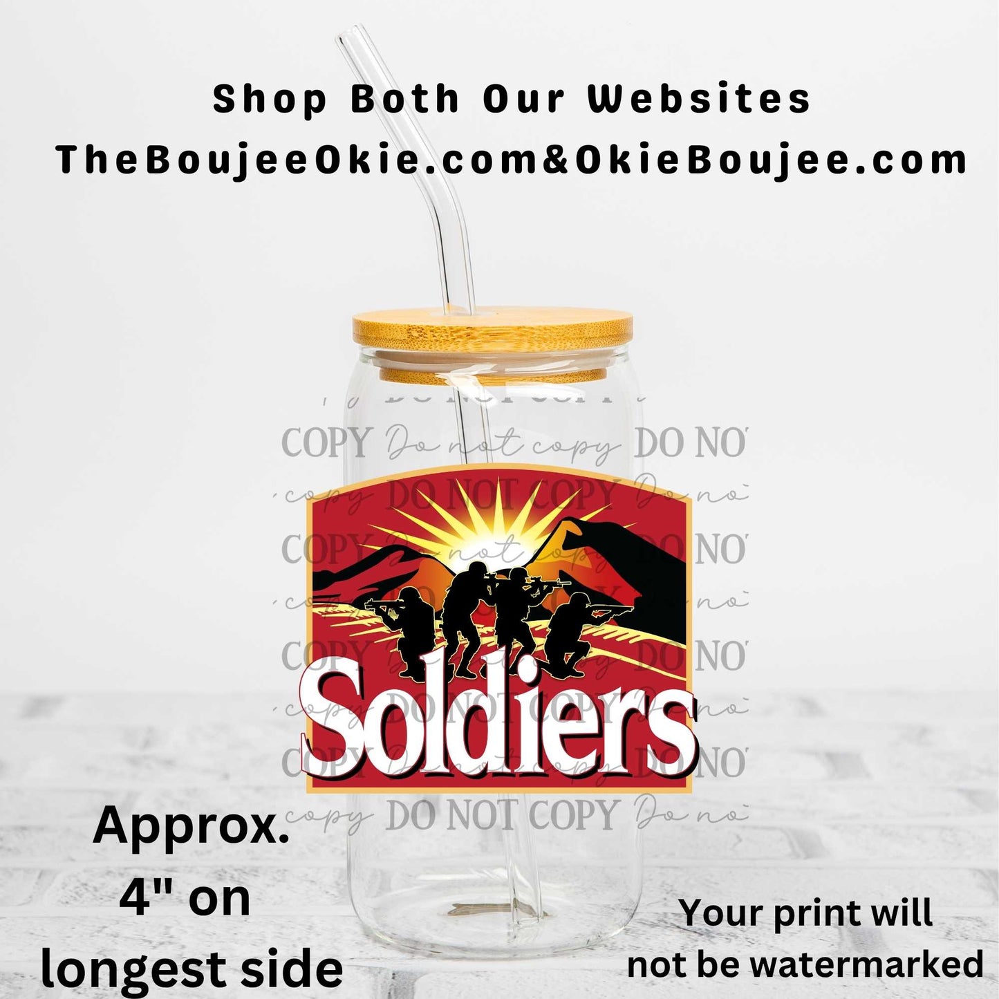 Soldiers Uv Dtf Decal Double Sided