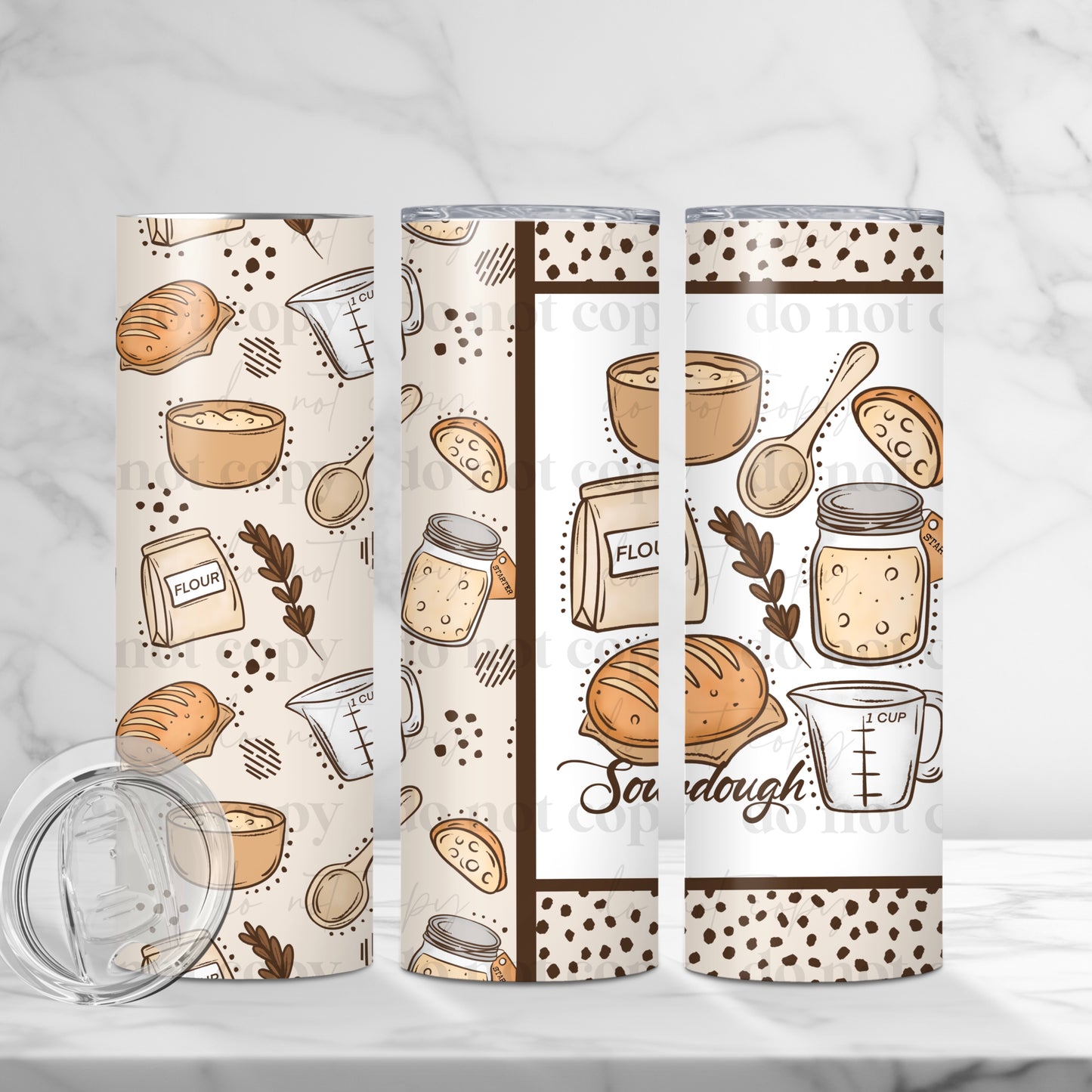 Sourdough 20oz Skinny Tumbler Sublimation Print