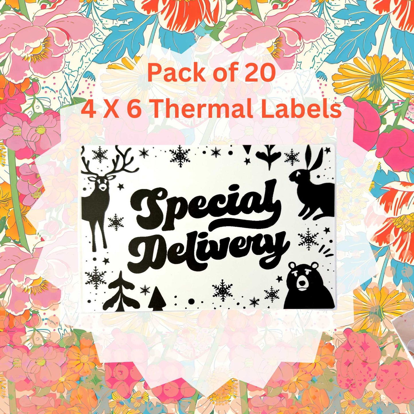 Christmas Special Delivery Pack of 20 Thermal Label Shipping Packaging Stickers