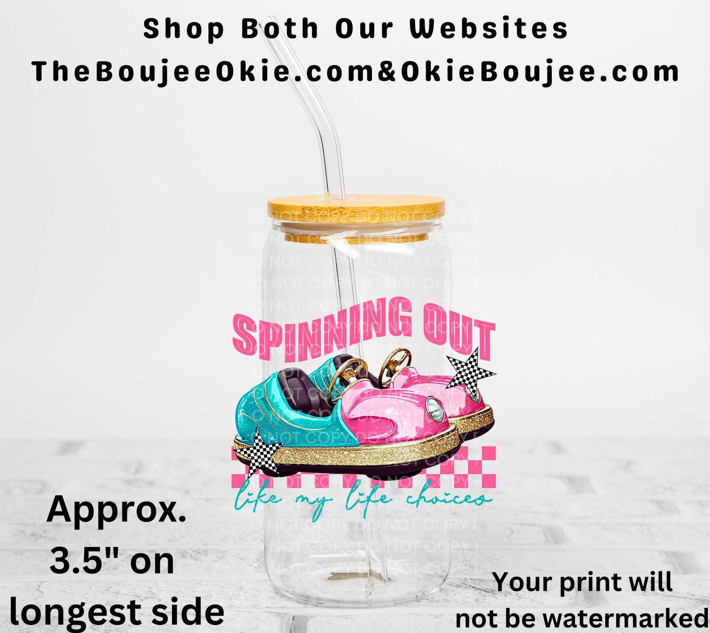 Spinning Out Like My Life Choices UV DTF Decal Double Sided