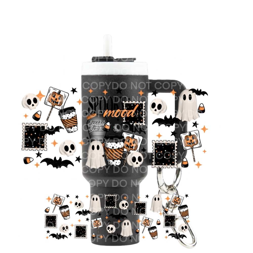 Spooky Mood Uv Dtf Wrap For Mini Tumbler Keychains