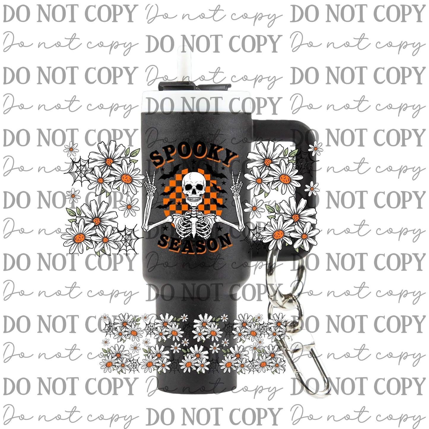 Spooky Season Skeleton Uv Dtf Wrap For Mini Tumbler Keychains