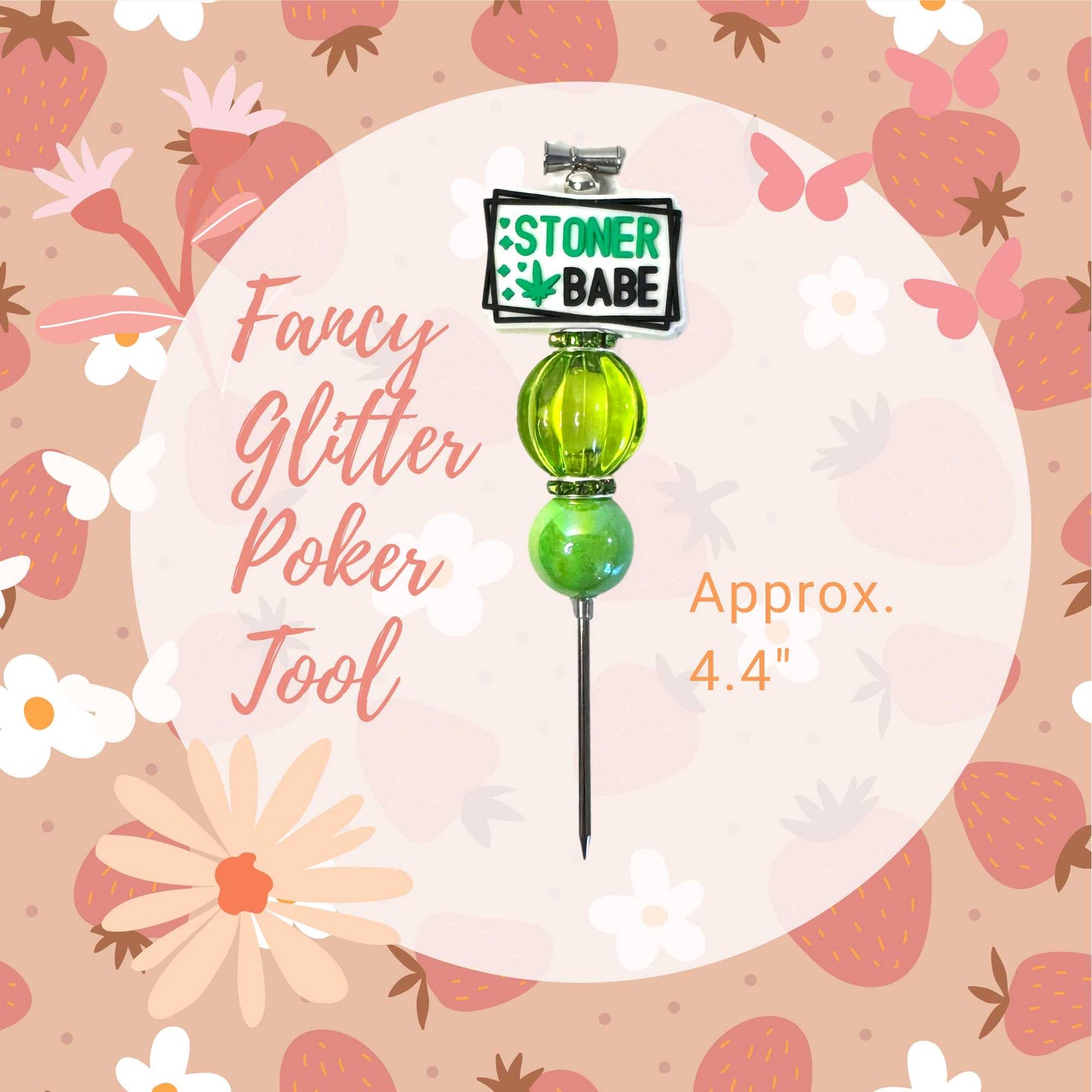 Fancy Beaded Glitter Poker Tool-Stoner Babe