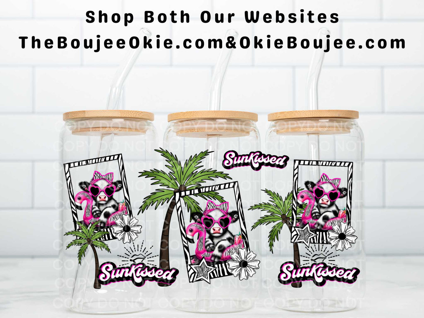 Sunkissed Highland Cow Uv Dtf Wrap Double Sided