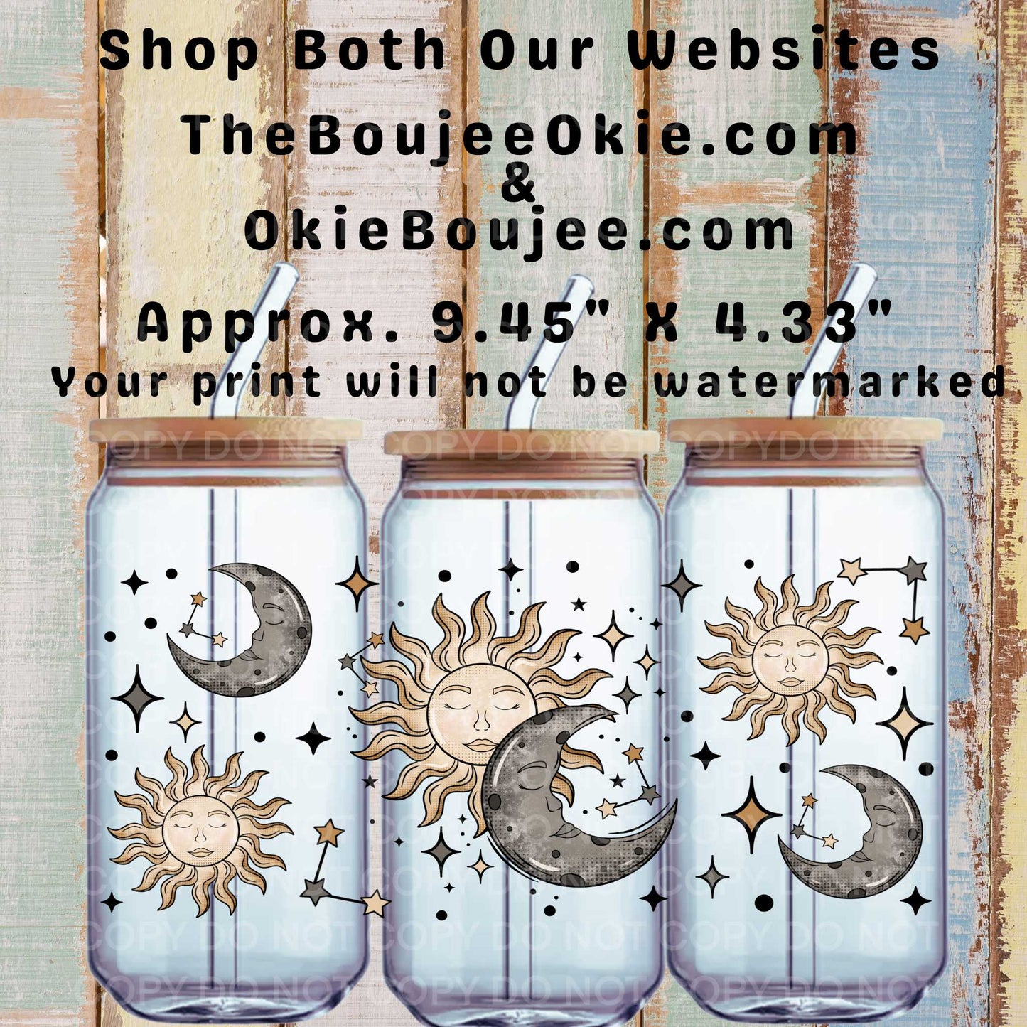 Sun & Moon Double-Sided UV DTF Wrap