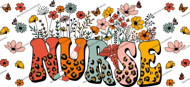 Nurse Uv Dtf Wrap Fall Florals