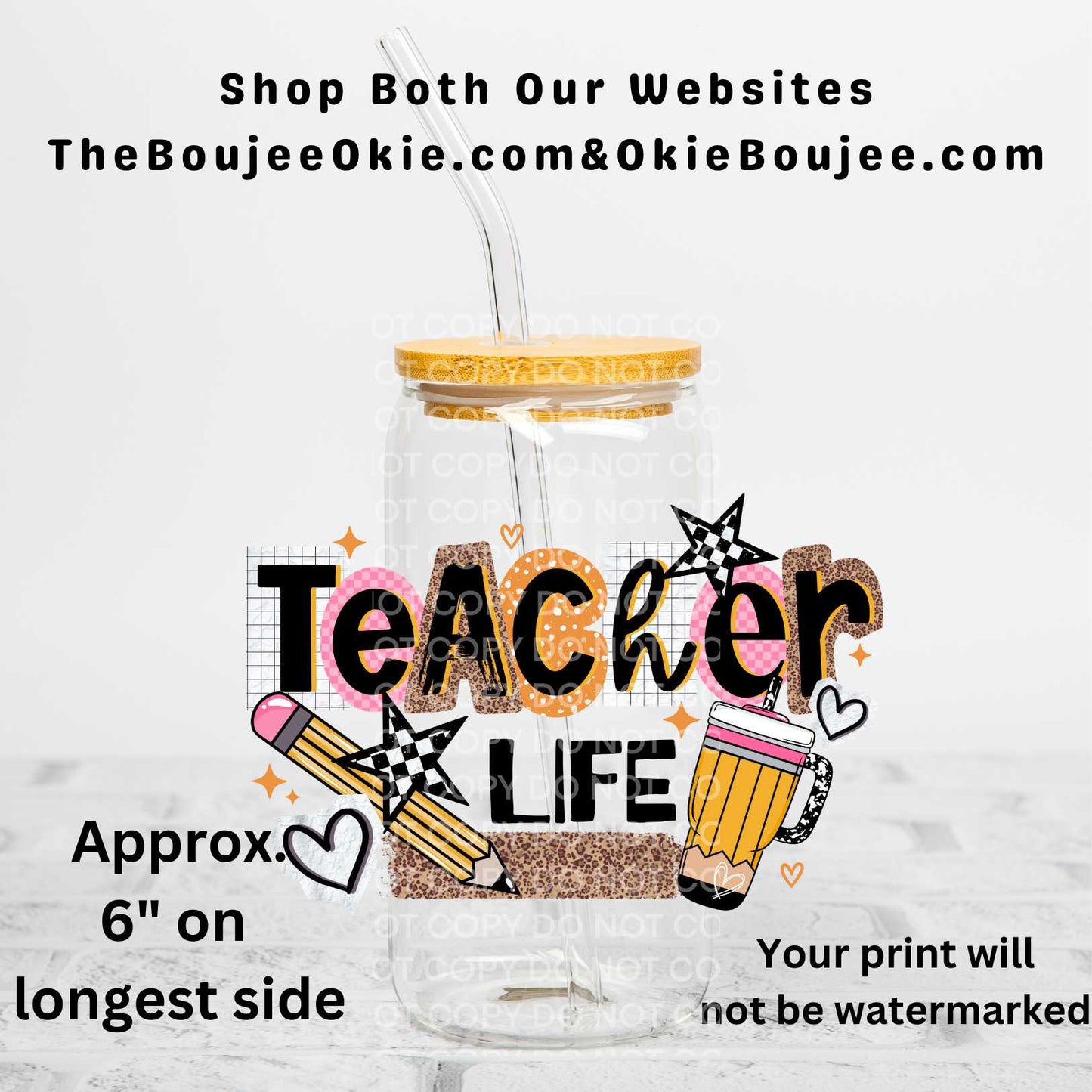 Teacher Life Uv Dtf Decal Double Sided