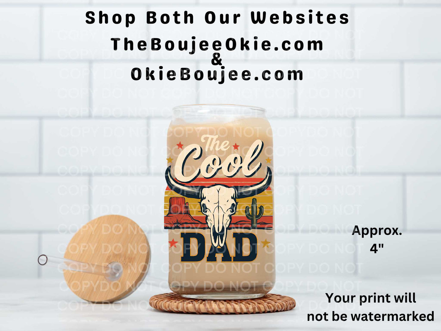 The Cool Dad UV DTF Decal Double Sided