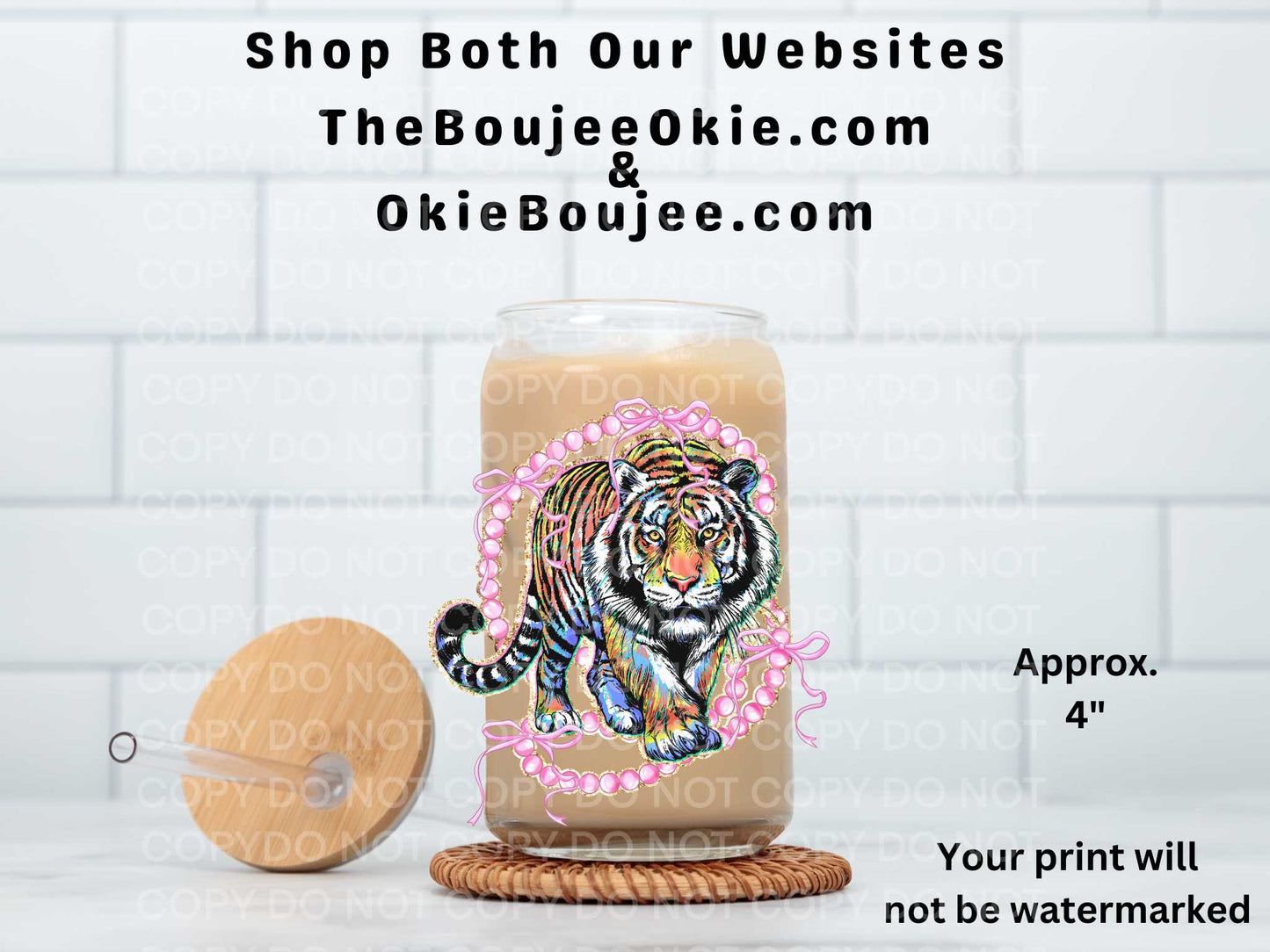 Tiger Pearls UV DTF Decal Double Sided