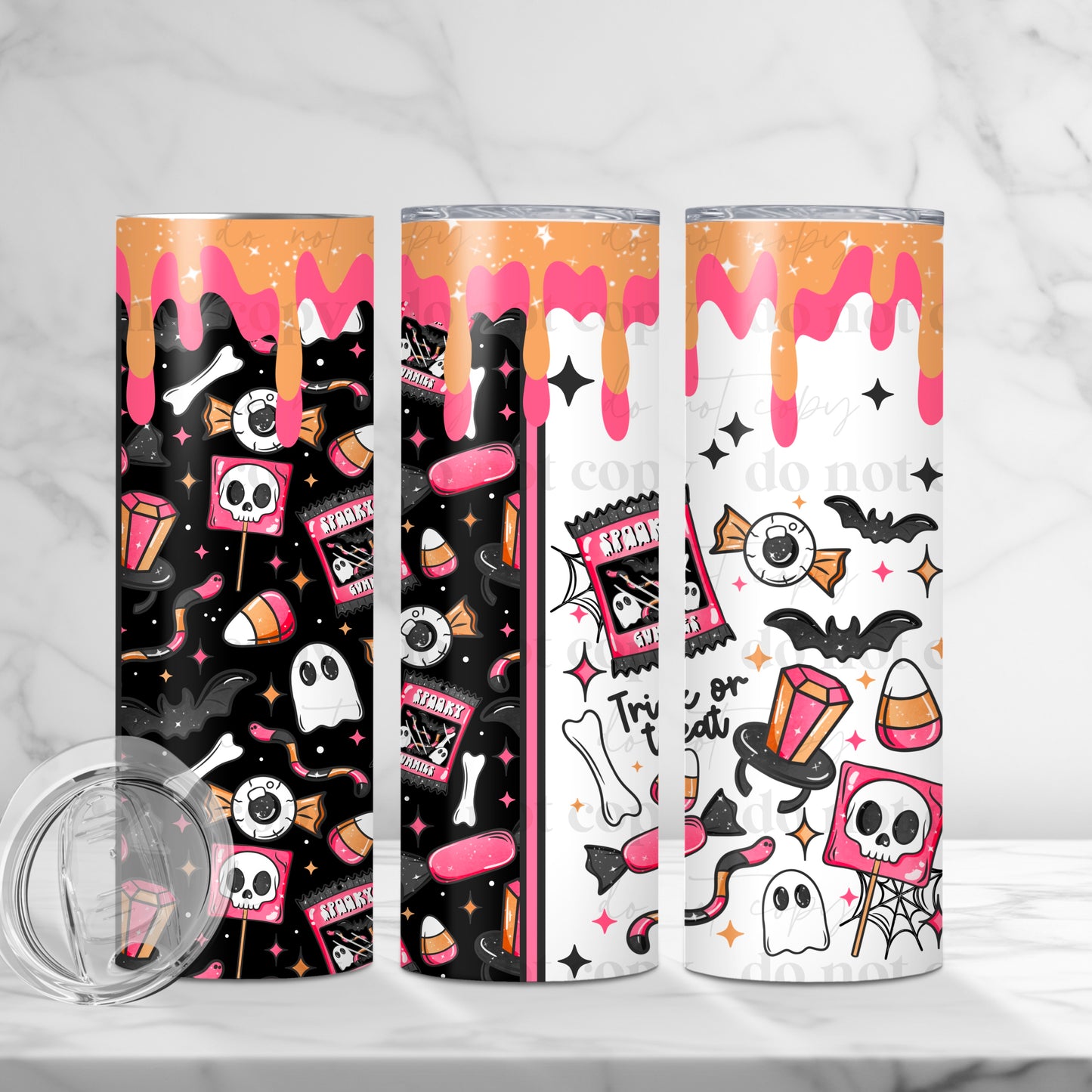 Trick Or Treat 20oz Skinny Tumbler Sublimation Print