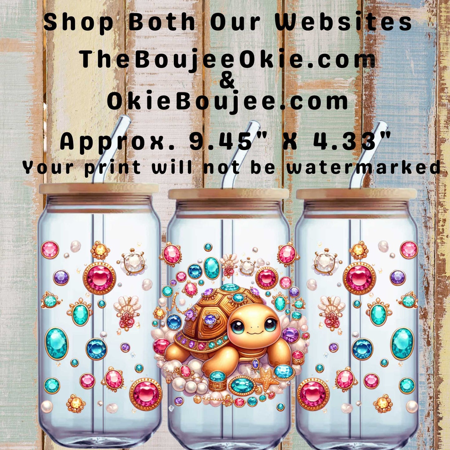 Turtle Jewels Double Sided Uv Dtf Wrap