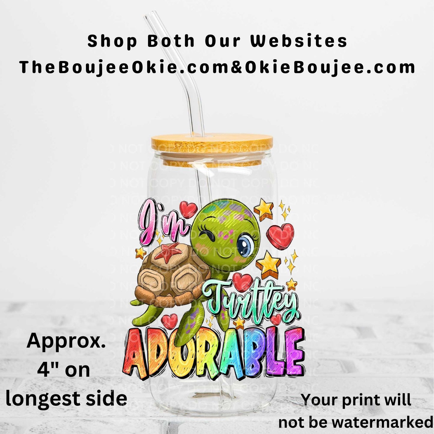 Adorable Turtle Uv Dtf Decal