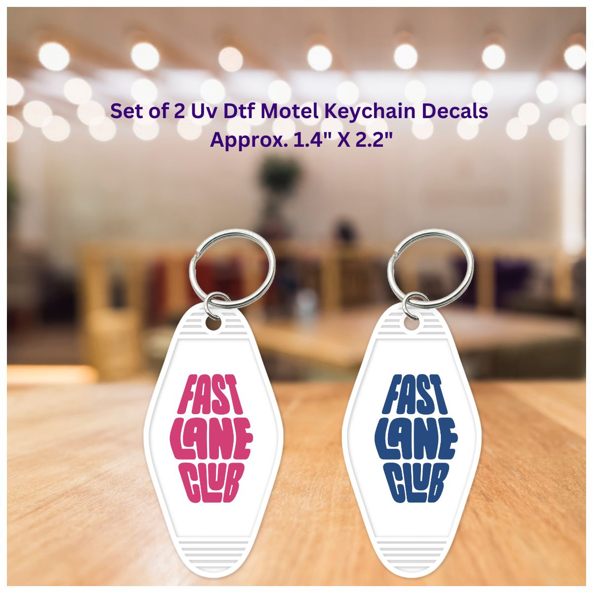 Fast Lane Club Set of 2 Motel Keychain Decals