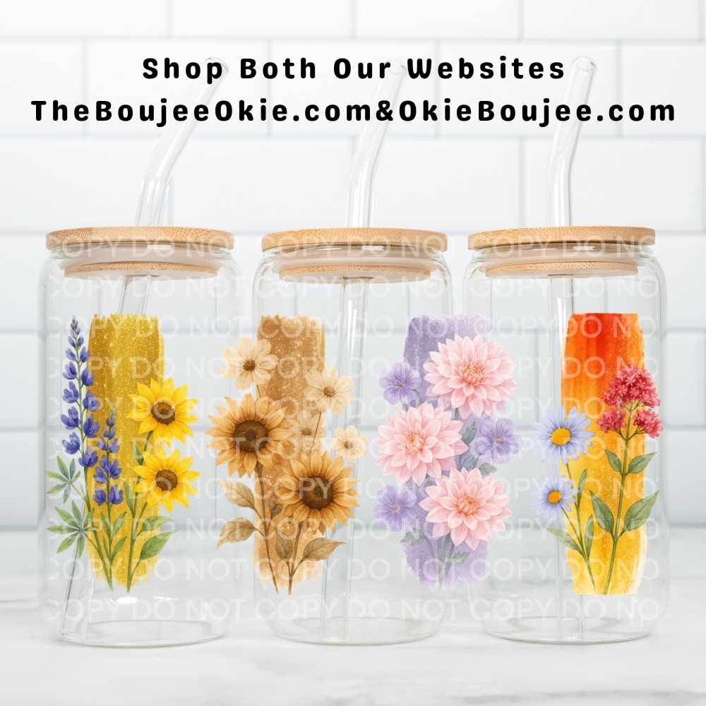 Watercolor Florals Uv Dtf Cup Wrap Double Sided