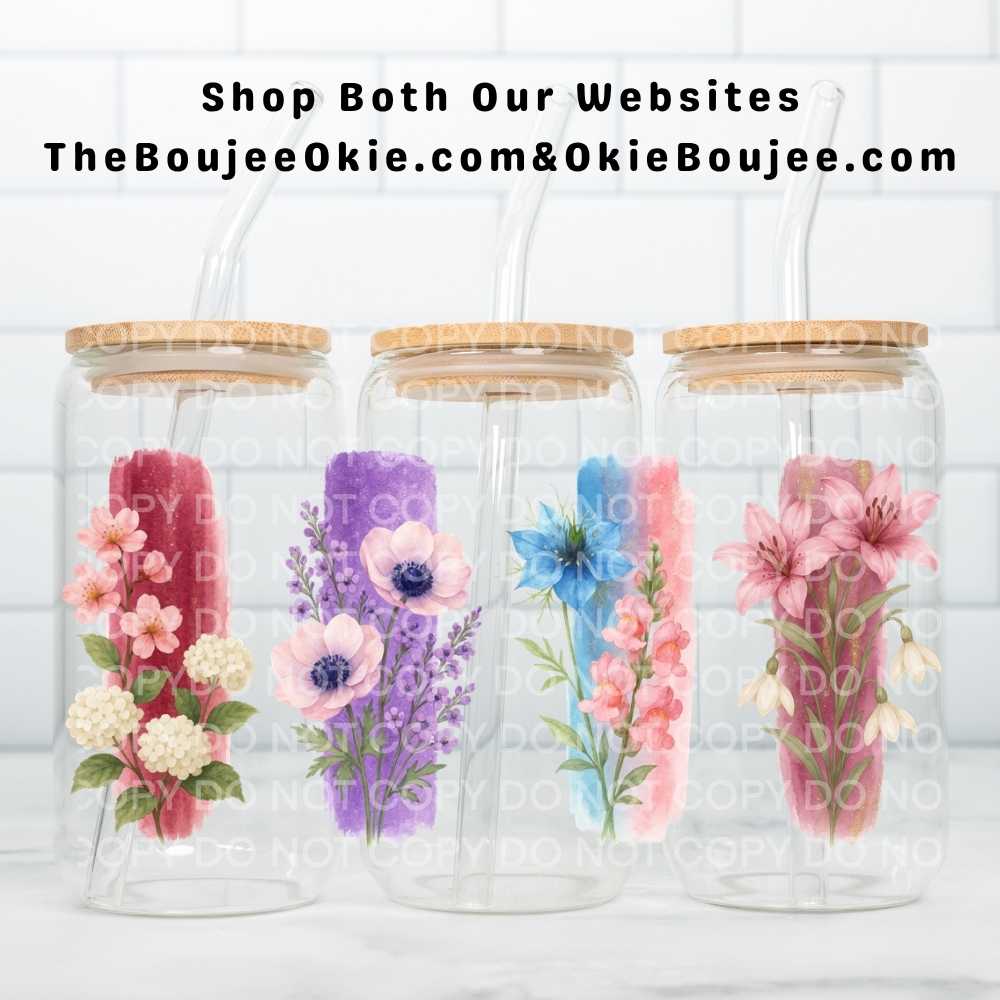 Watercolor Florals Uv Dtf Cup Wrap Double Sided