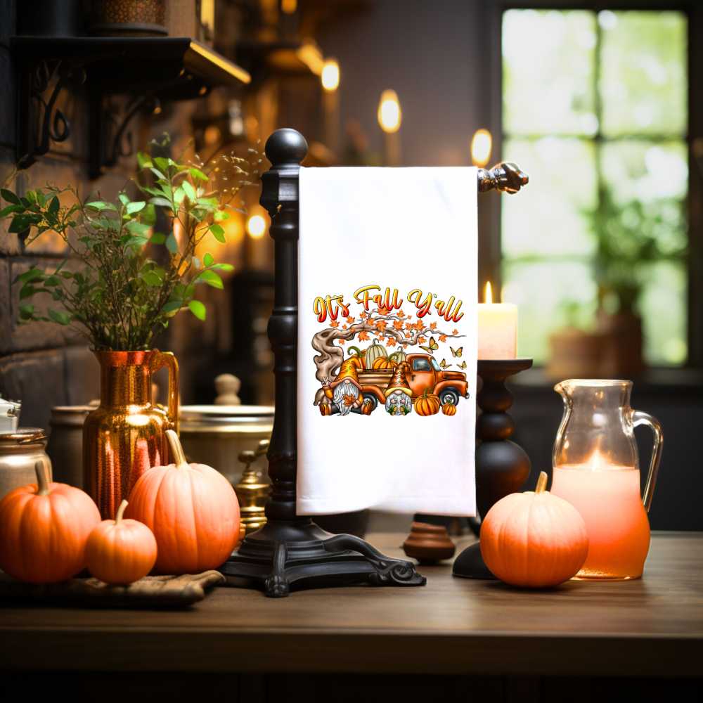 It's Fall Y'all Gnomes Towel Sublimation Print