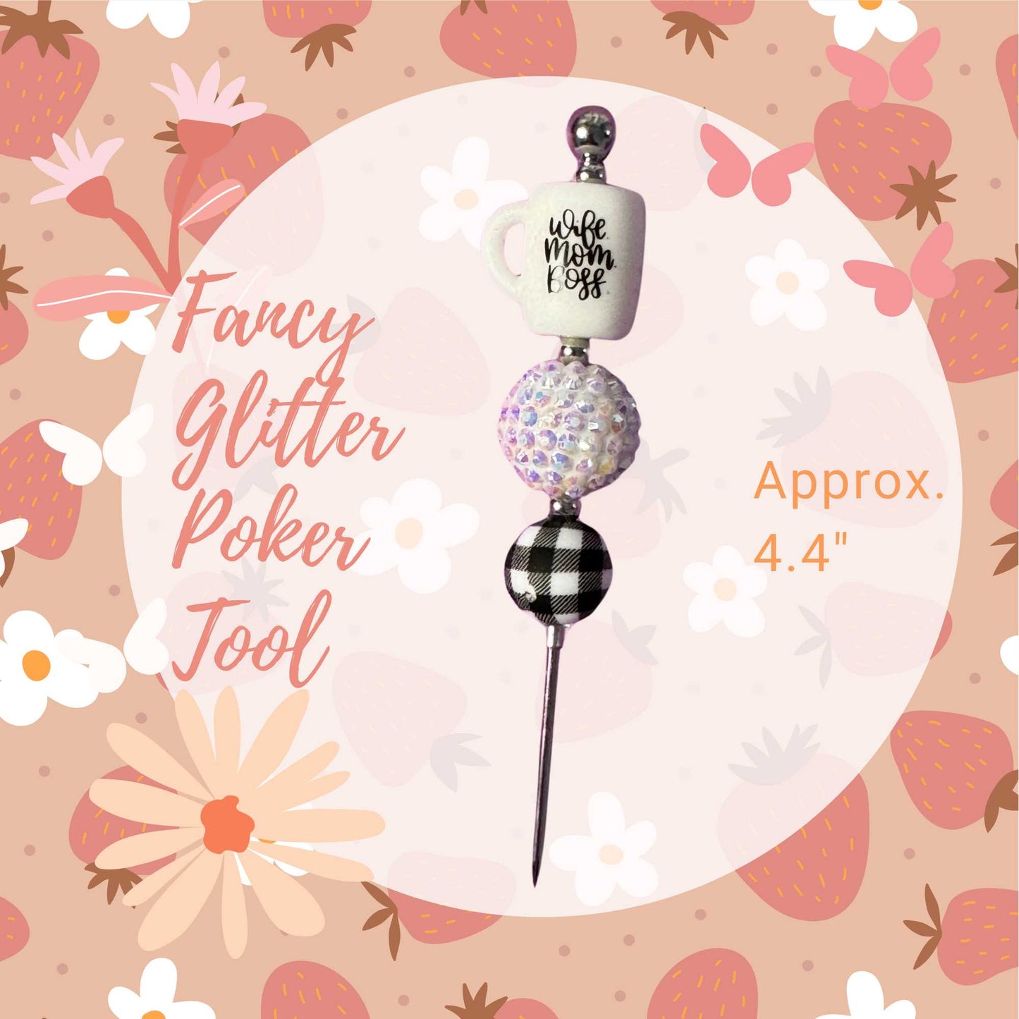 Fancy Beaded Glitter Poker Tool-Wife Mom Boss