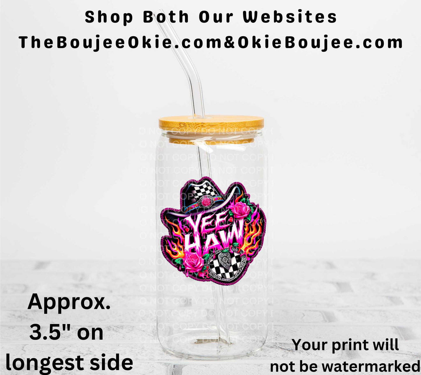 Yee Haw Faux Patch UV DTF Decal Double Sided