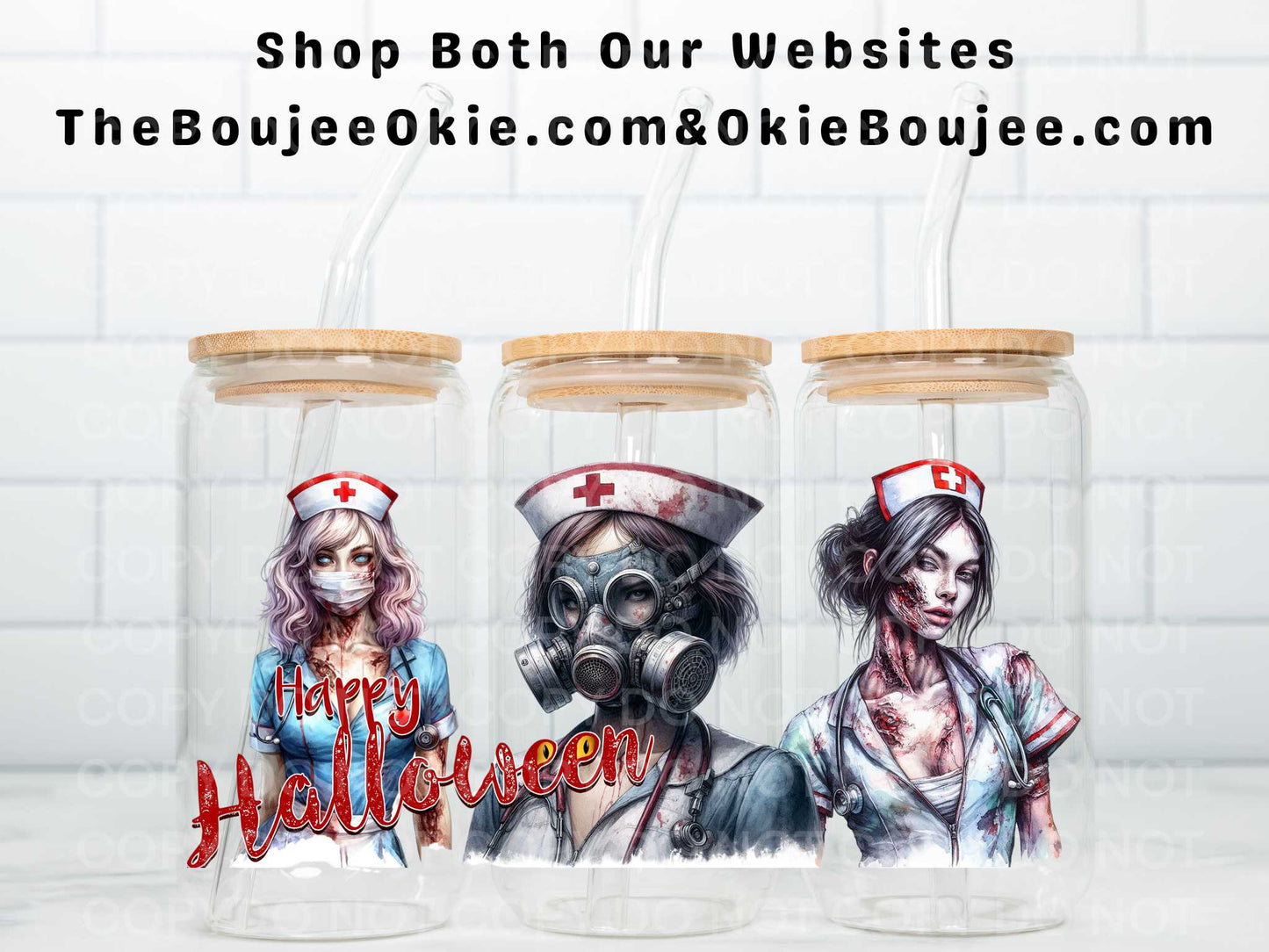 Halloween Zombie Nurse Double Sided Uv Dtf Wrap
