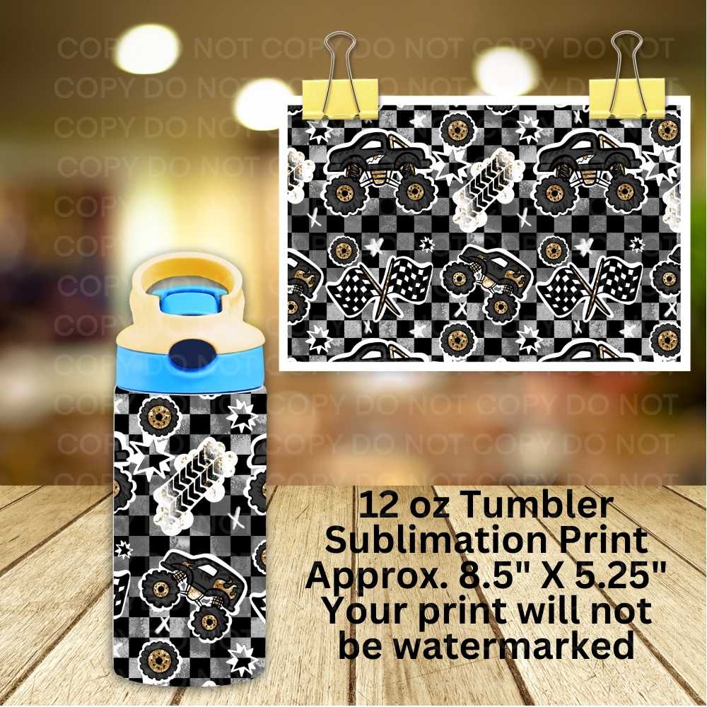 Monster Truck 4X4 12oz Tumbler Sublimation Print