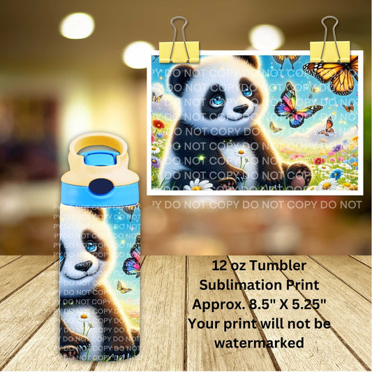 Panda 12oz Tumbler Sublimation Print | Kids