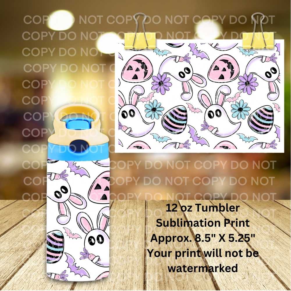 Spooky Easter 12oz Tumbler Sublimation Print