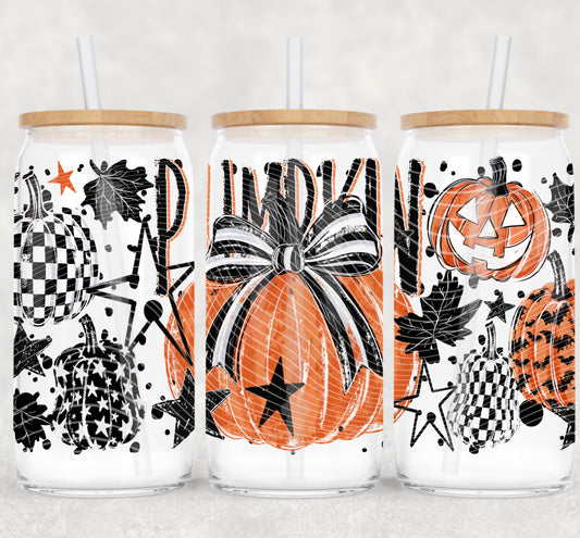 Dark Fall Pumpkins Double Sided Uv Dtf Wrap Halloween