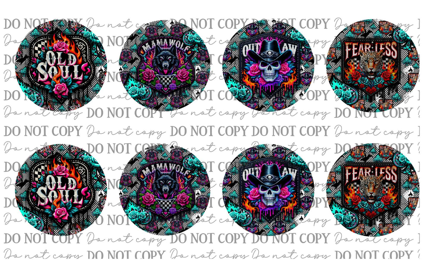 Western Yallternative Faux Patches Car Coasters Sublimation Print