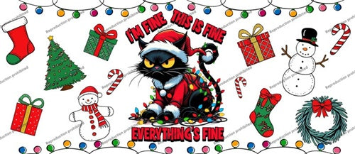 Christmas I'm Fine This Is Fine Uv Dtf Wrap