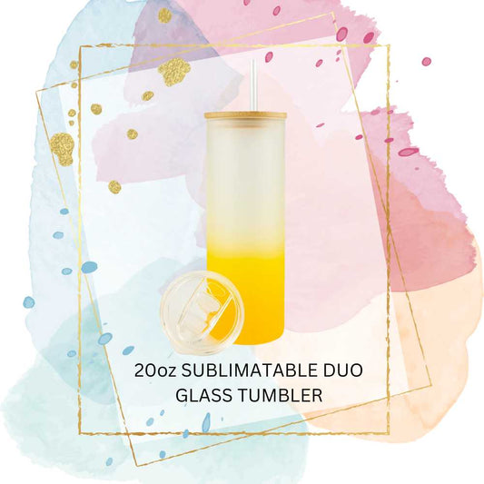 20oz Sublimatable Duo Glass Tumbler Gradient Ombre Yellow Hogg Brand