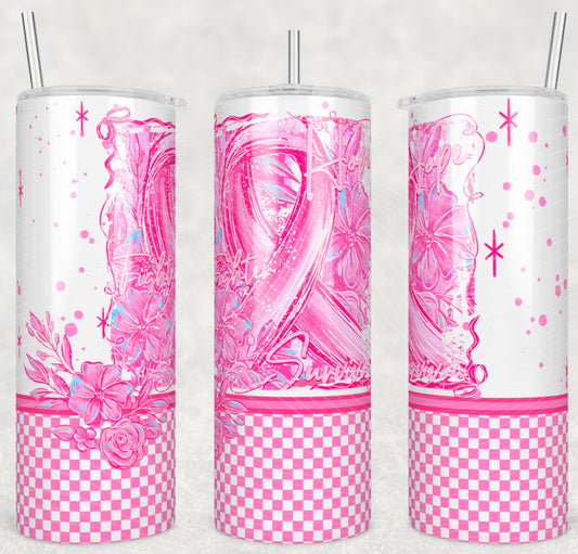 Breast Cancer Survivor 20oz Skinny Tumbler Sublimation Print
