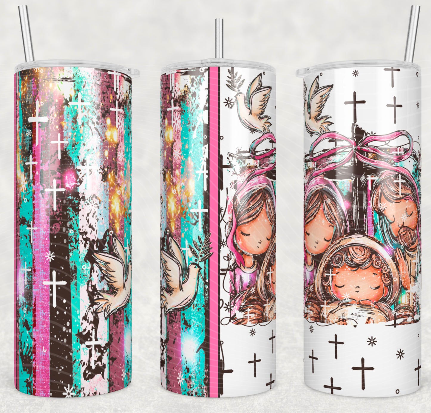 Baby Jesus 20oz Skinny Tumbler Sublimation Print