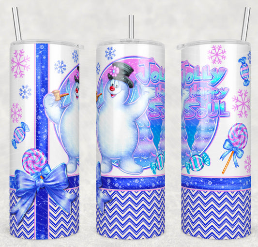 Snowman Jolly Happy Soul 20oz Skinny Tumbler Sublimation Print