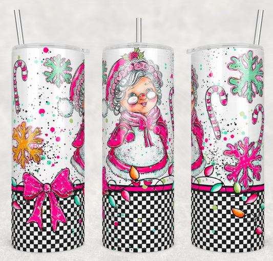 Mrs Claus 20oz Skinny Tumbler Sublimation Print