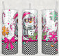 Snowman Doodle 20oz Skinny Tumbler Sublimation Print