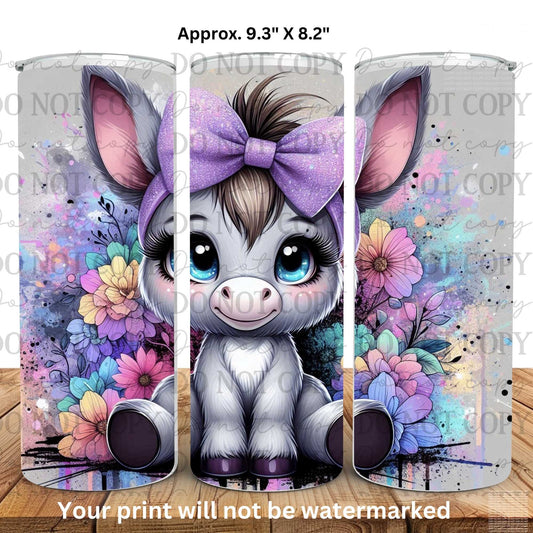 Baby Donkey 20oz Skinny Tumbler Sublimation Print