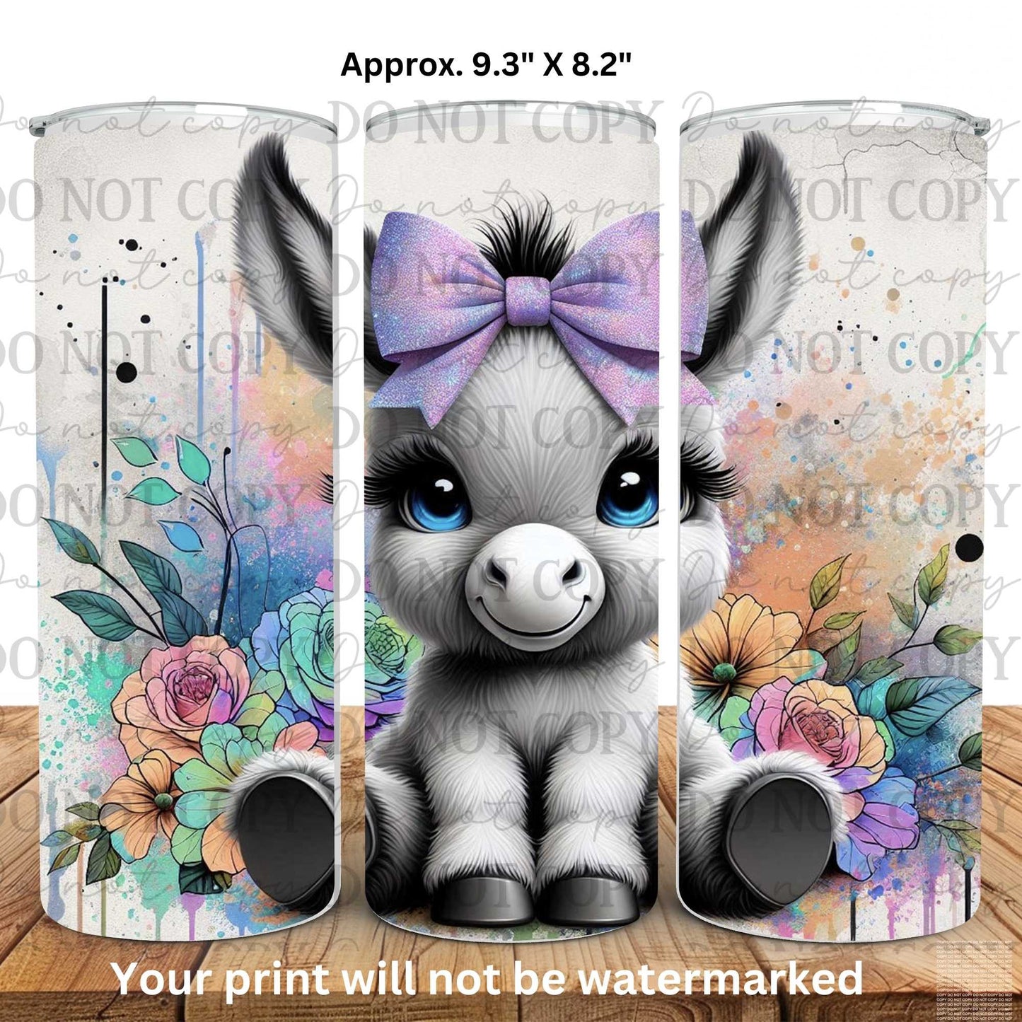 Baby Donkey 20oz Skinny Tumbler Sublimation Print