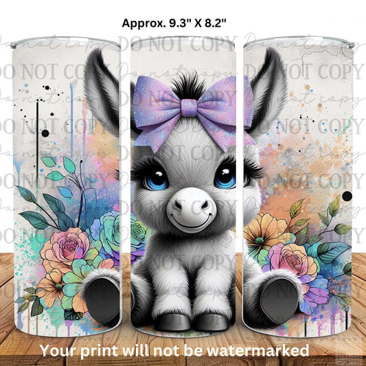 Baby Donkey 20oz Skinny Tumbler Sublimation Print