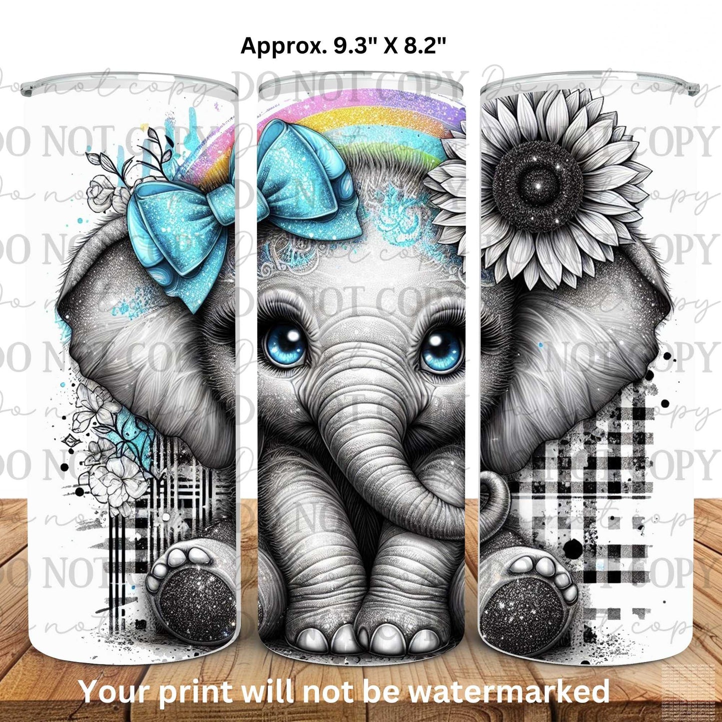 Baby Elephant 20oz Skinny Tumbler Sublimation Print