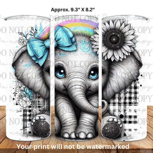 Baby Elephant 20oz Skinny Tumbler Sublimation Print