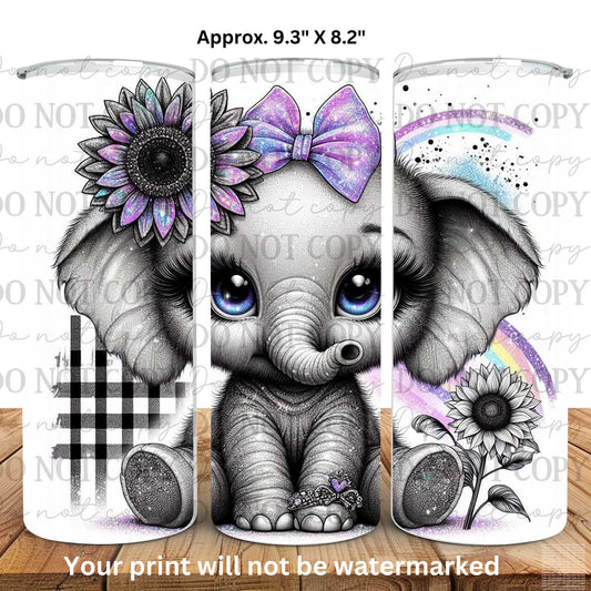Baby Elephant 20oz Skinny Tumbler Sublimation Print