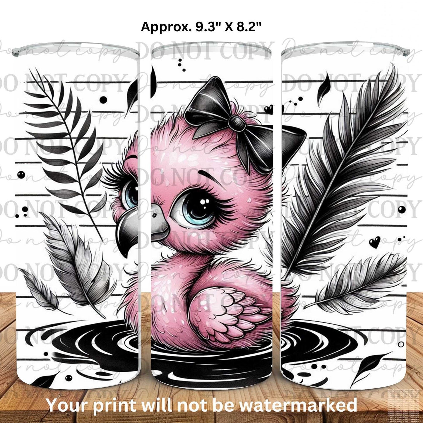Baby Flamingo 20oz Skinny Tumbler Sublimation Print