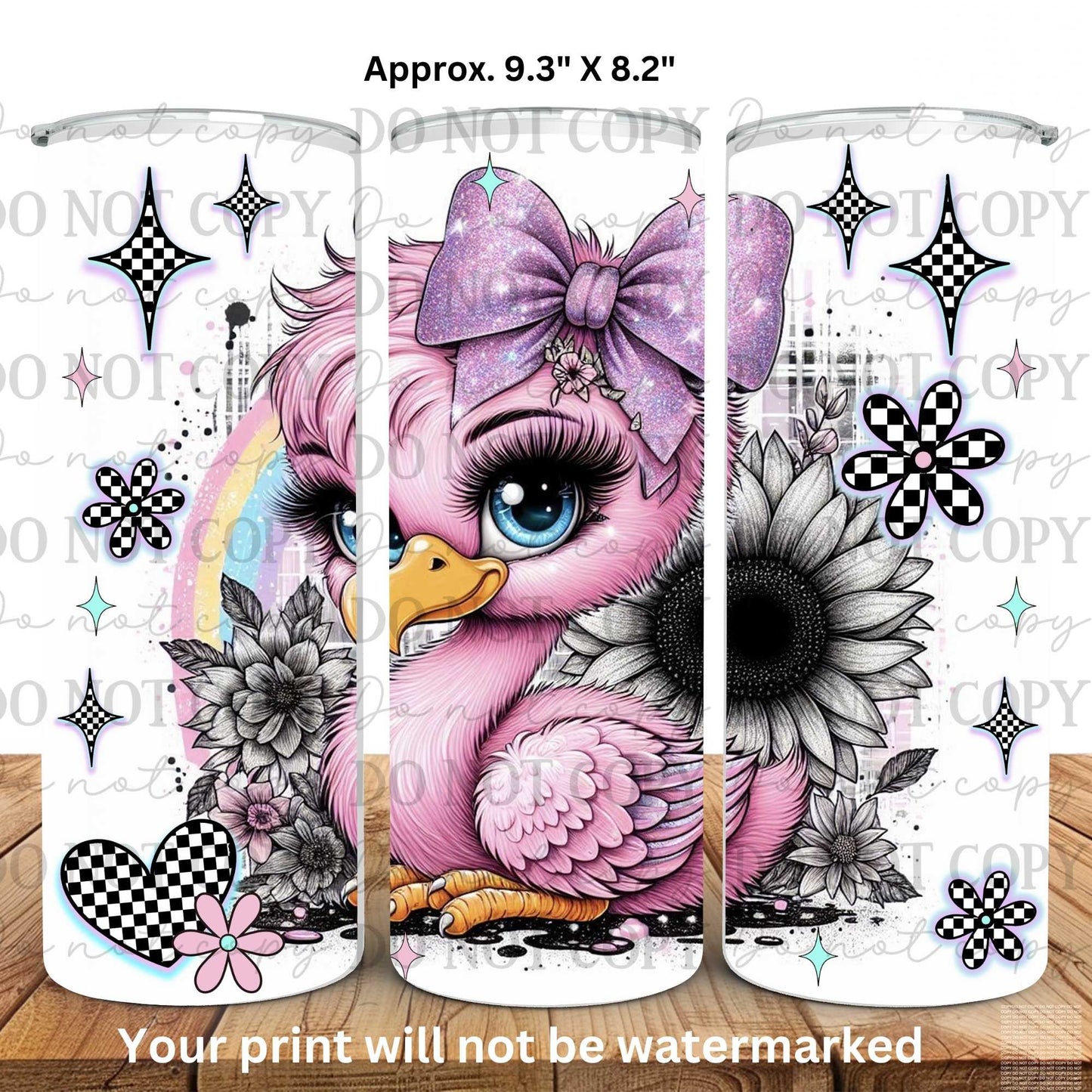 Baby Flamingo 20oz Skinny Tumbler Sublimation Print