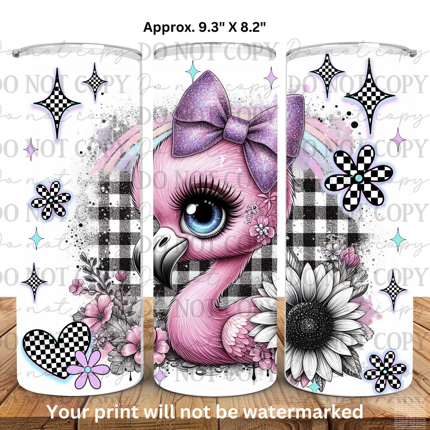 Baby Flamingo 20oz Skinny Tumbler Sublimation Print