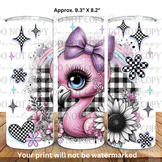 Baby Flamingo 20oz Skinny Tumbler Sublimation Print