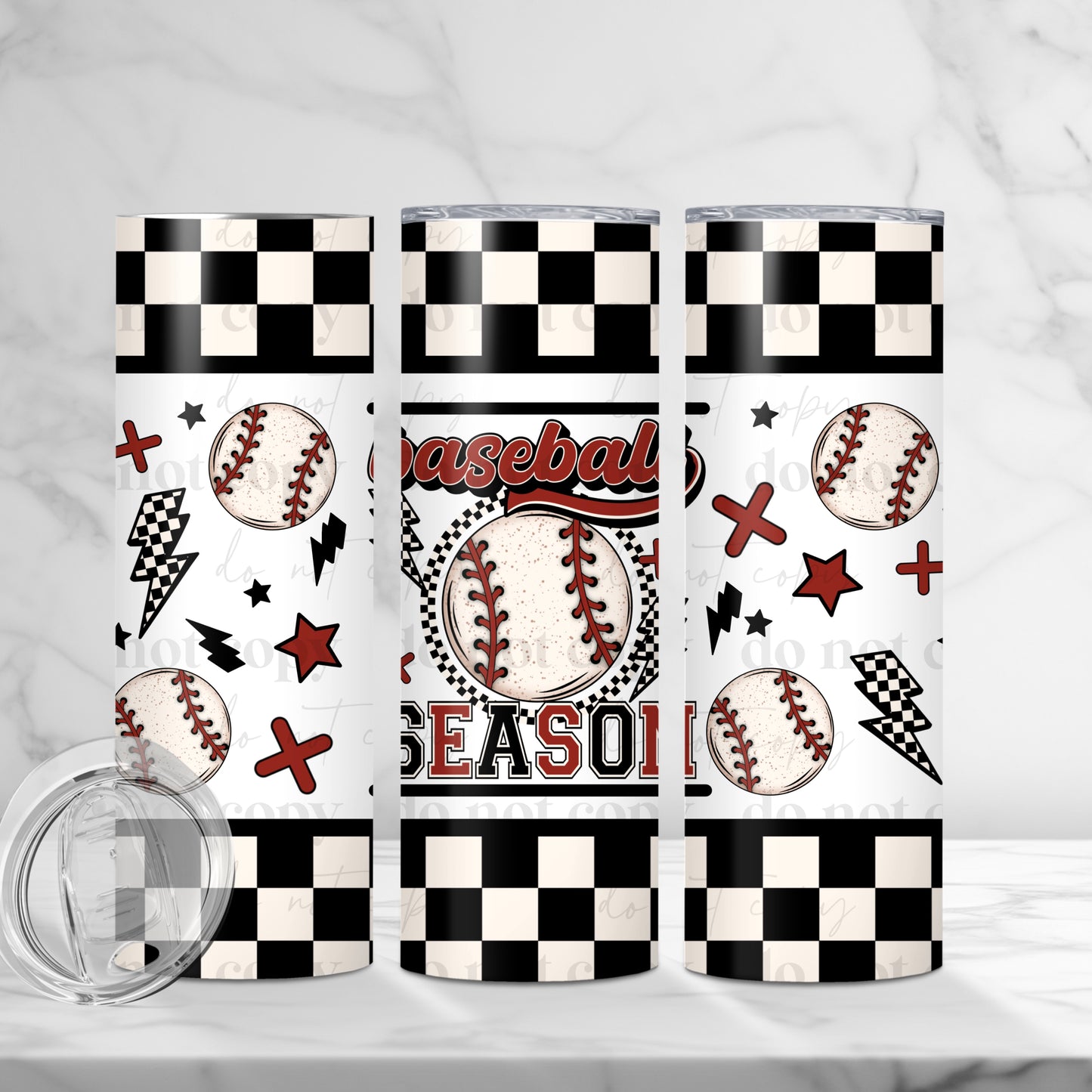 Baseball Season 20oz Skinny Tumbler Sublimation Print