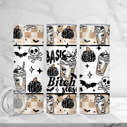 Basic Bitch Season 20oz Skinny Tumbler Sublimation Print